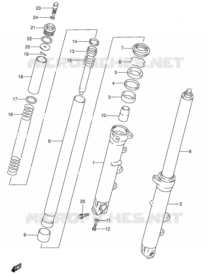AMORTISSEUR AVANT Suzuki MOTO 600 RF 1993  RF600RP(E2)