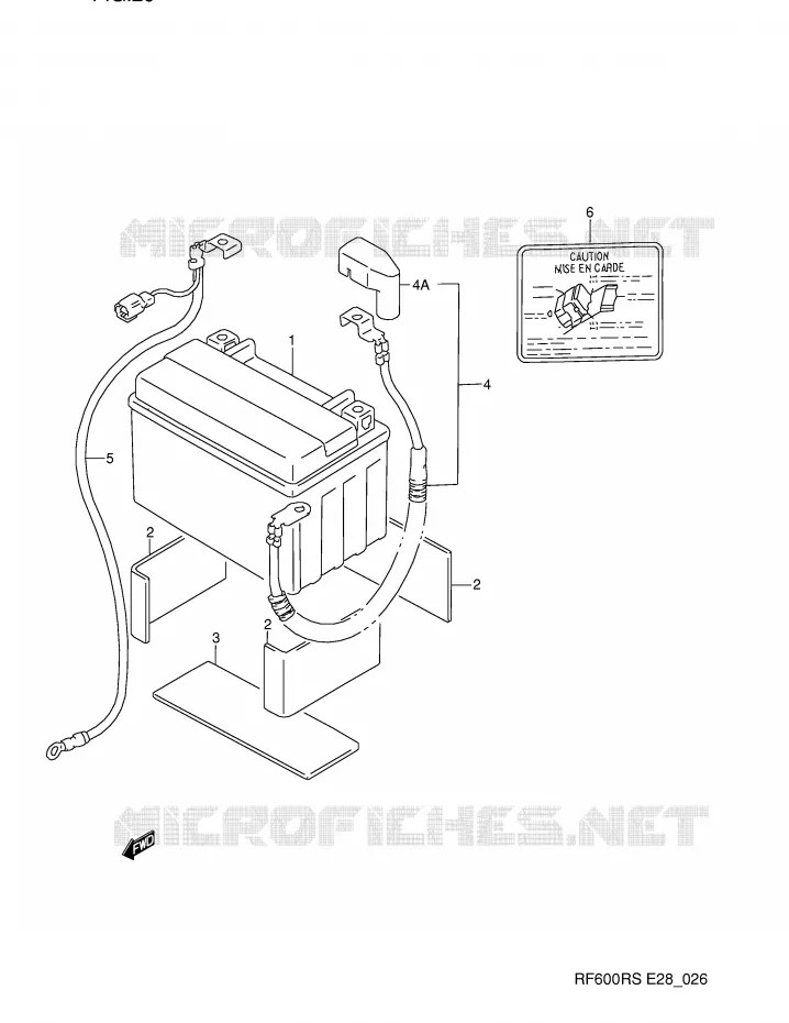 BATTERIE Suzuki MOTO 600 RF 1995  RF600RS(E28)