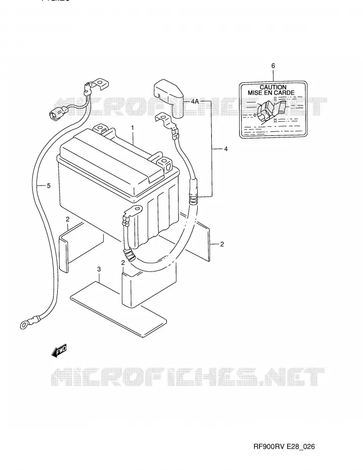 BATTERIE Suzuki MOTO 900 RF 1996  RF900RT(E28)
