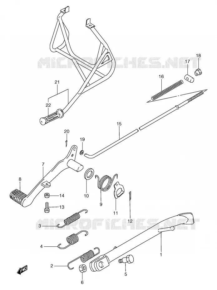 BEQUILLE - PEDALE DE FREIN ARRIERE Suzuki MOTO 80 RG 1987  RG80CH(E4)