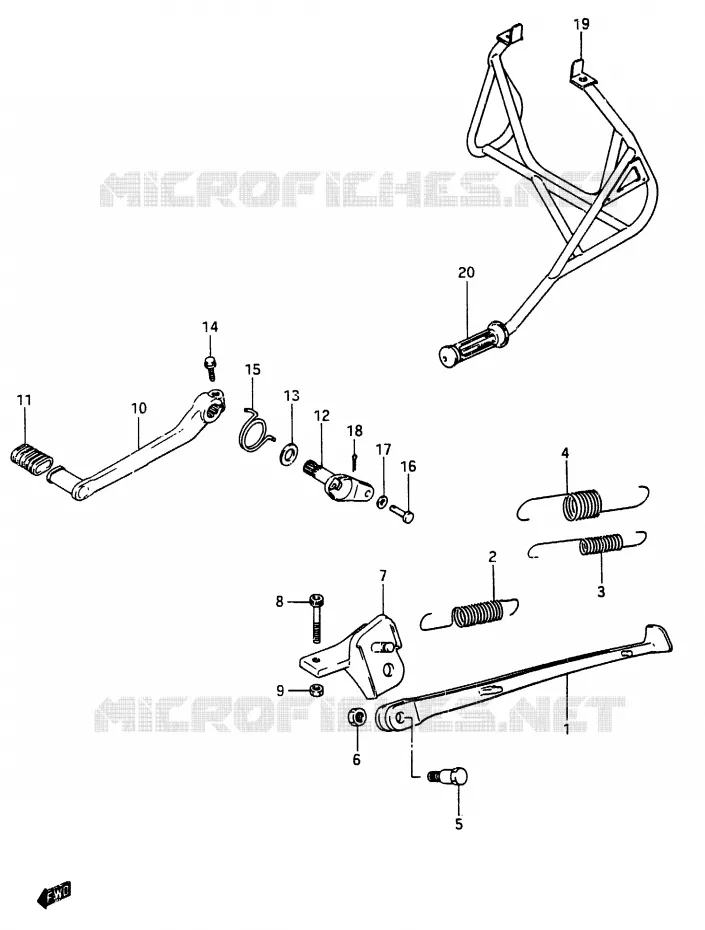 BEQUILLE Suzuki MOTO 250 RG 1987  RG250H(G/H)