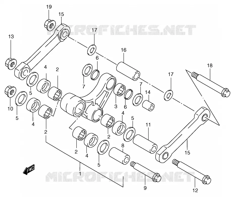 BIELLETTE DE SUSPENSION ARRIERE (MODELE Y) Suzuki MOTO 125 RM 1996  RM125T(E2)