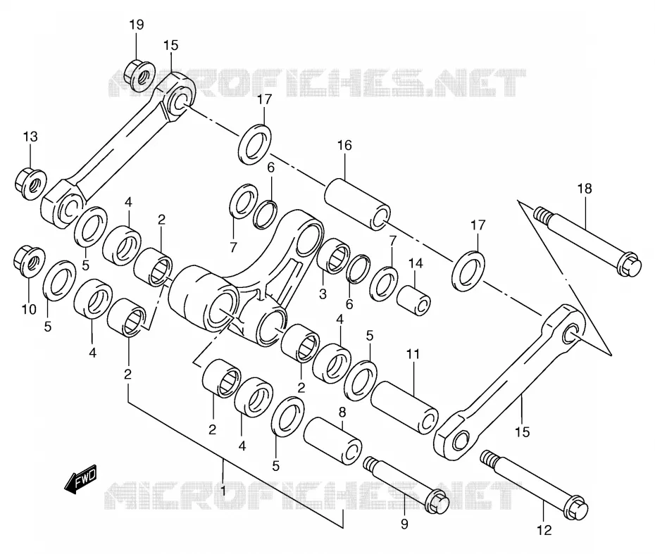 BIELLETTE DE SUSPENSION ARRIERE (MODELE Y) Suzuki MOTO 250 RM 1999  RM250X(E3/E28)
