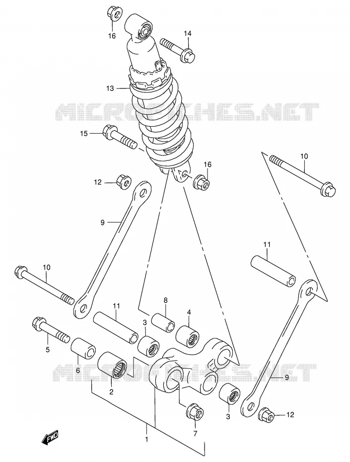 BIELLETTE DE SUSPENSION ARRIERE Suzuki MOTO 125 RG 1993  RG125FUP(E18)