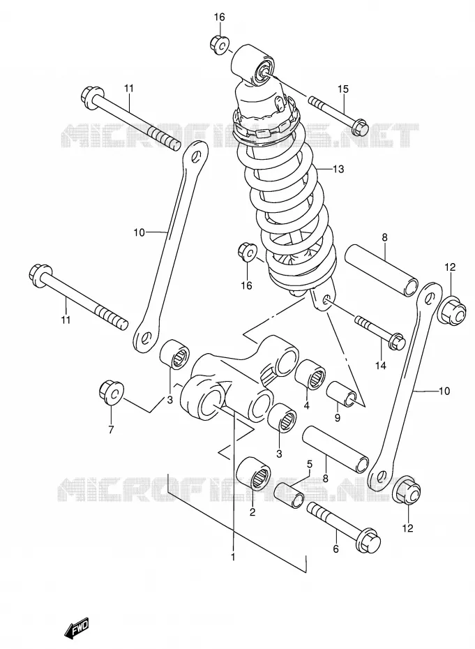 BIELLETTE DE SUSPENSION ARRIERE Suzuki MOTO 600 RF 1996  RF600RT(E2)