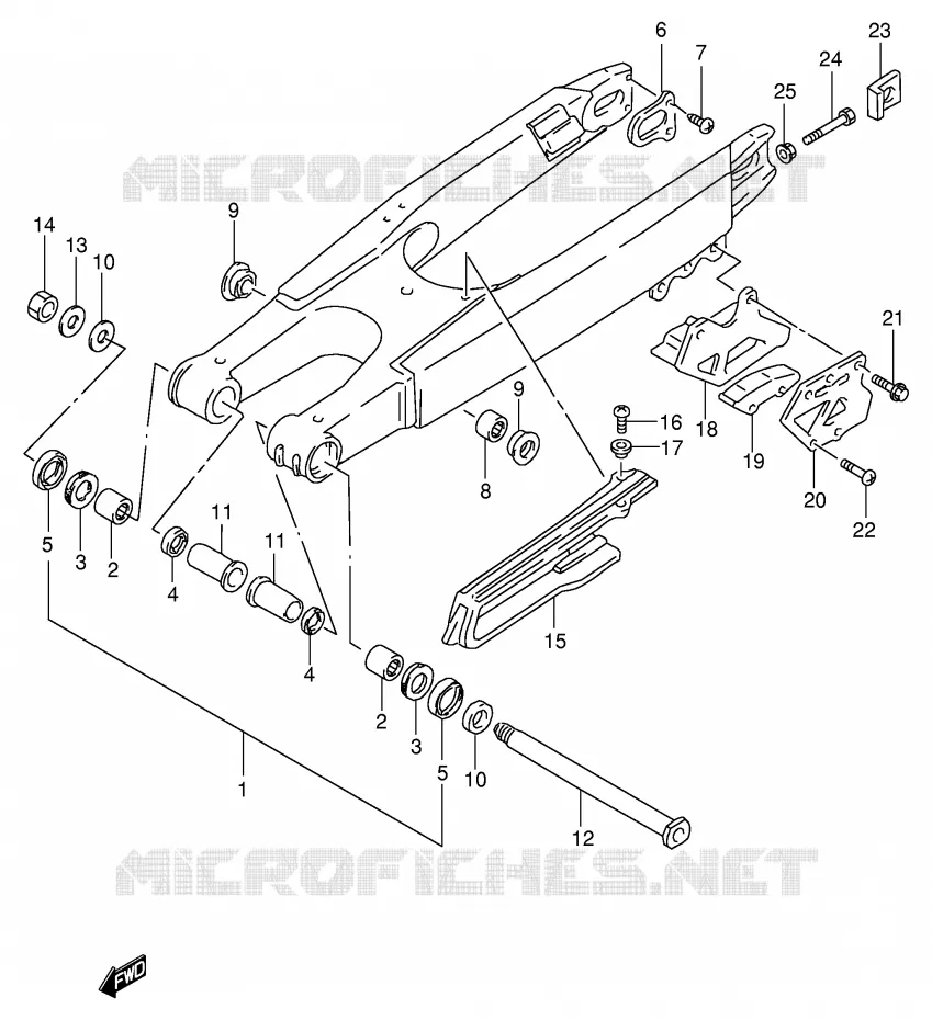 BRAS OSCILLANT ARRIERE (MODELE W) Suzuki MOTO 125 RM 2000  RM125Y(E2)