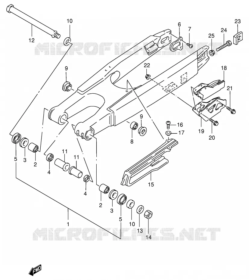 BRAS OSCILLANT ARRIERE (MODELE X) Suzuki MOTO 125 RM 1998  RM125W(E2)