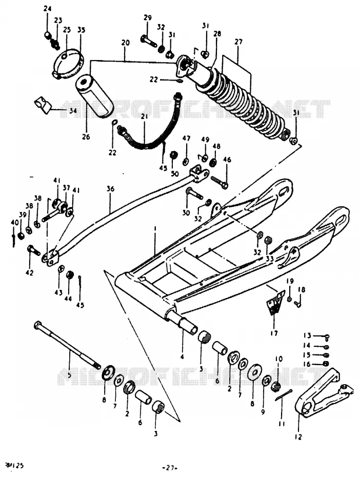 BRAS OSCILLANT ARRIERE (RM125T) Suzuki MOTO 125 RM 1979  RM125N