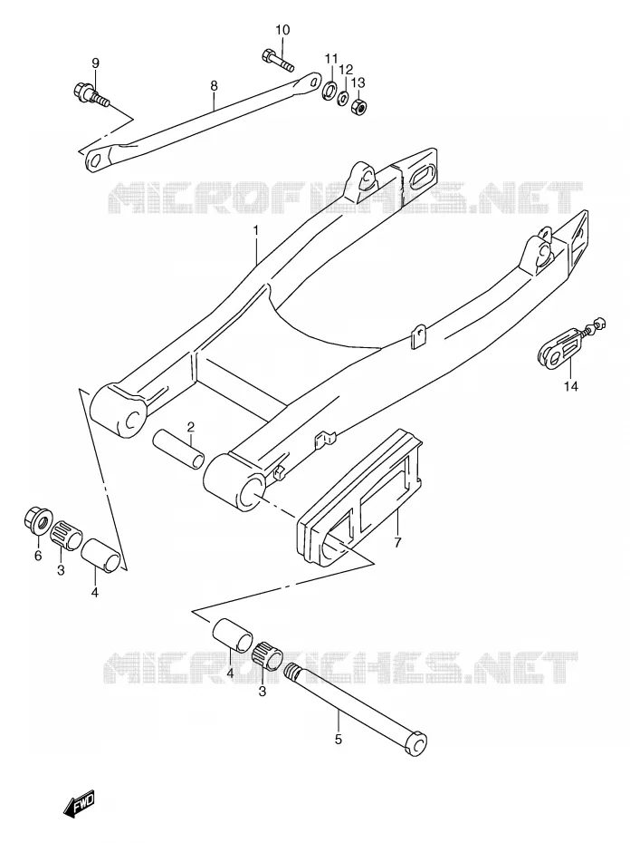 BRAS OSCILLANT ARRIERE Suzuki MOTO 800 MARAUDER 1997  VZ800V(E2)
