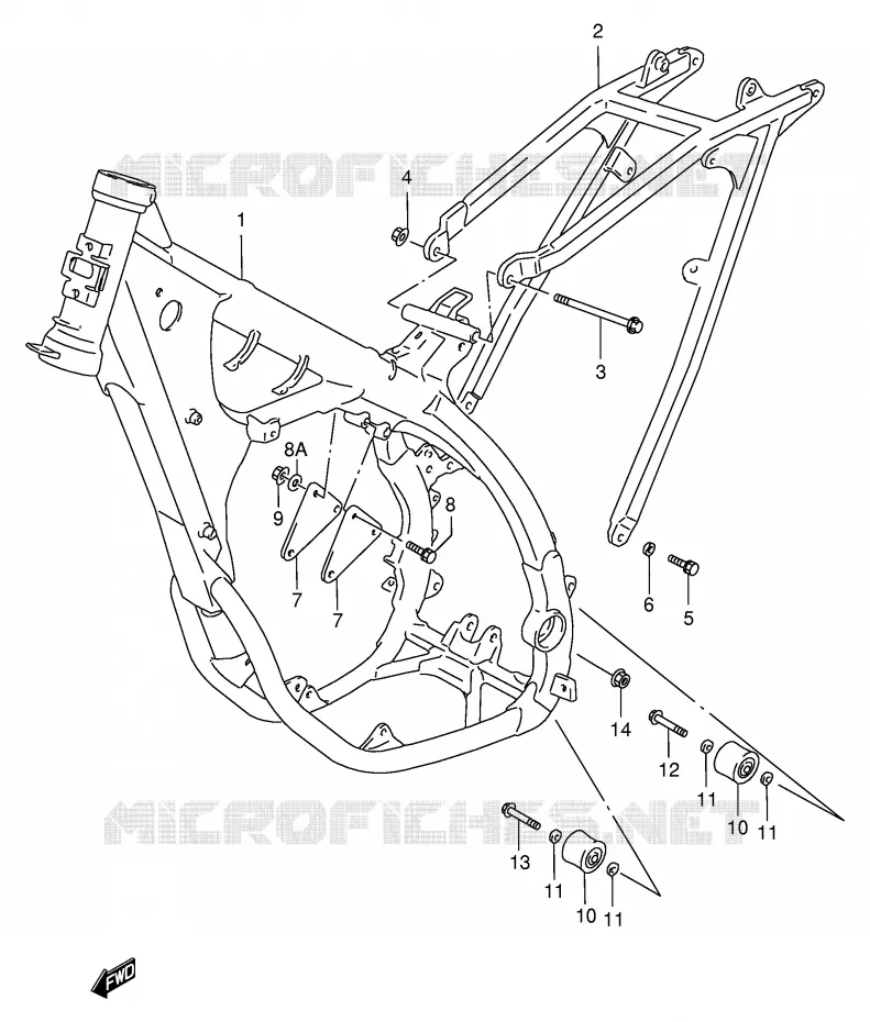 CADRE Suzuki MOTO 125 RM 1996  RM125T(E2)