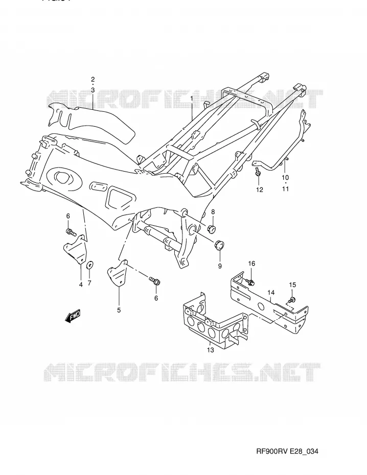 CADRE Suzuki MOTO 900 RF 1995  RF900RZS(E28)