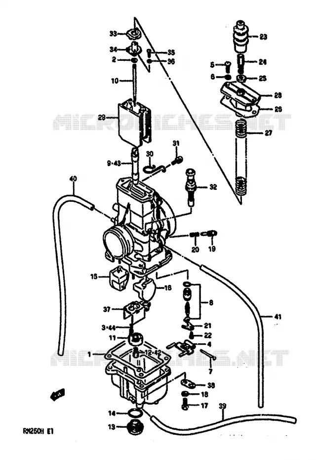 CARBURATEUR (MODELE H) Suzuki MOTO 250 RM 1987  RM250H(G/H)