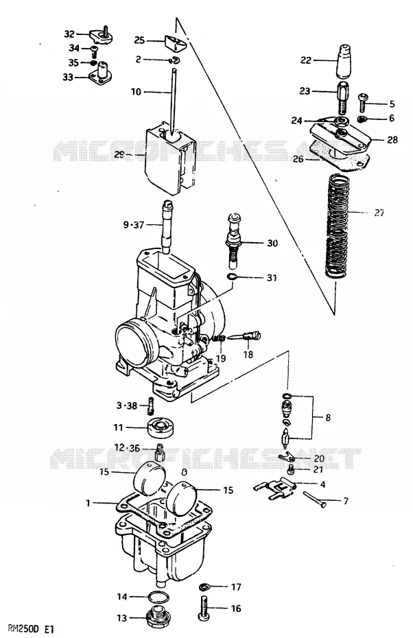 CARBURATEUR Suzuki MOTO 250 RM 1982  RM250Z(Z/D)