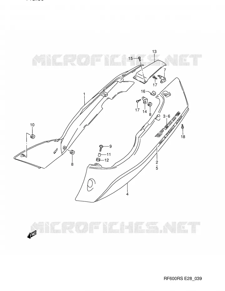 CARENAGES ARRIERE Suzuki MOTO 600 RF 1993  RF600RP(E28)