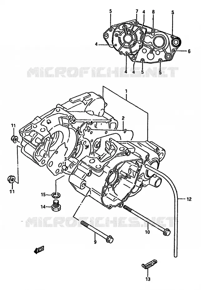 CARTER (MODELE H/J) Suzuki MOTO 125 RM 1987  RM125H(G/H/J)
