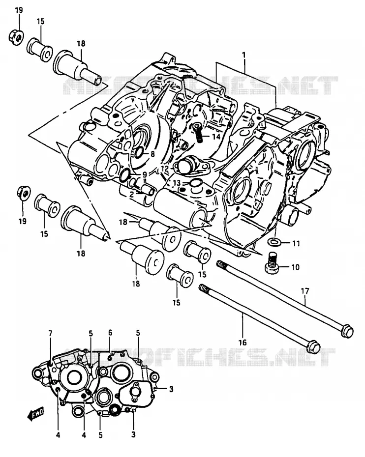 CARTER Suzuki MOTO 50 RG 1985  RG50F1(D/E/F/1/G/J/K)