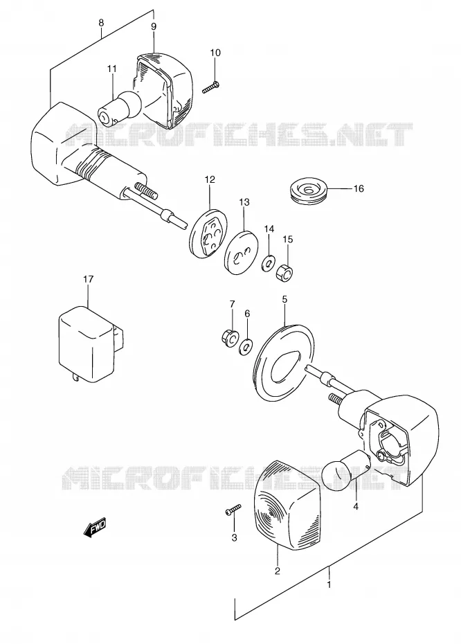 CLIGNOTANTS (E1) Suzuki MOTO 250 RG 1992  RGV250N(E24)