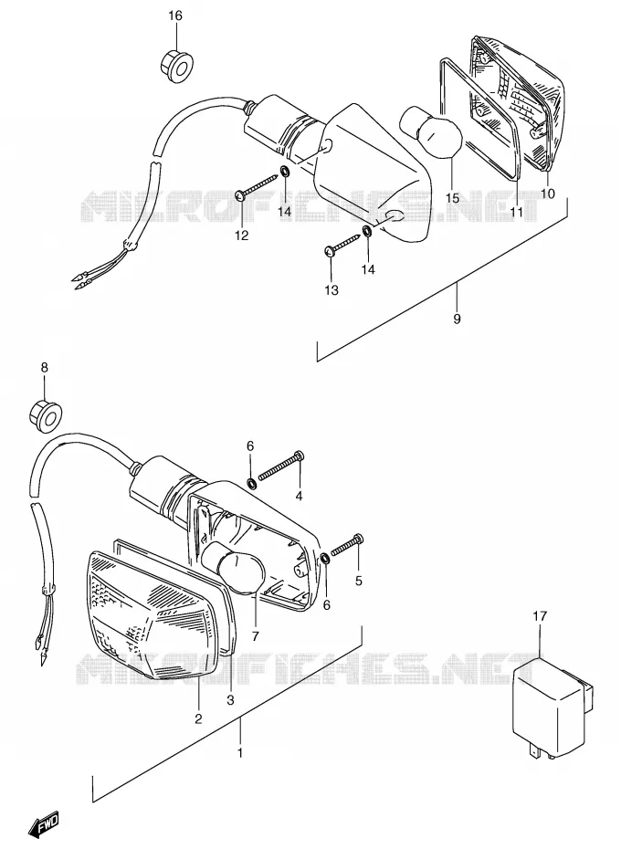 CLIGNOTANTS (E4) Suzuki MOTO 80 RG 1985  RG80CF(E4)