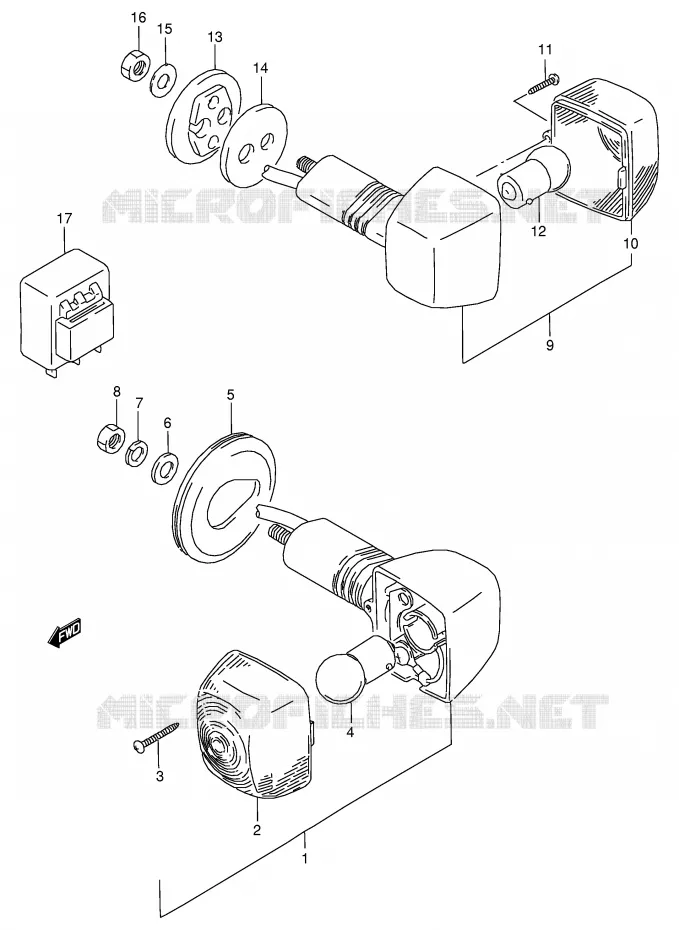 CLIGNOTANTS Suzuki MOTO 125 RG 1993  RG125FUP(E18)