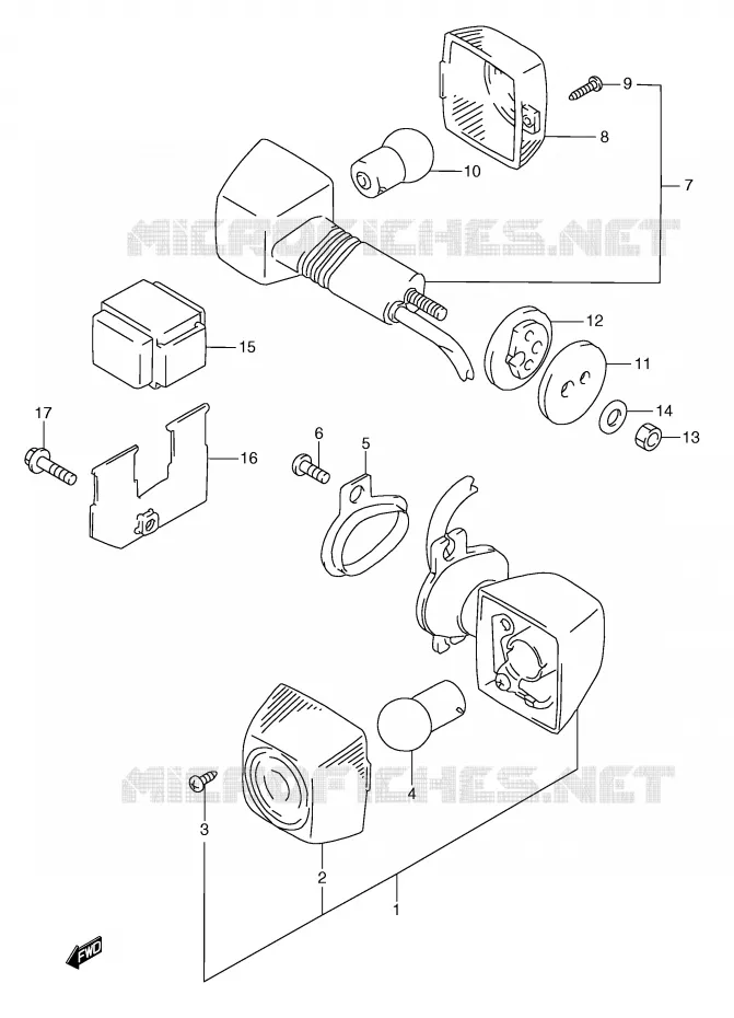 CLIGNOTANTS Suzuki MOTO 250 RG 1997  RGV250V(E1)