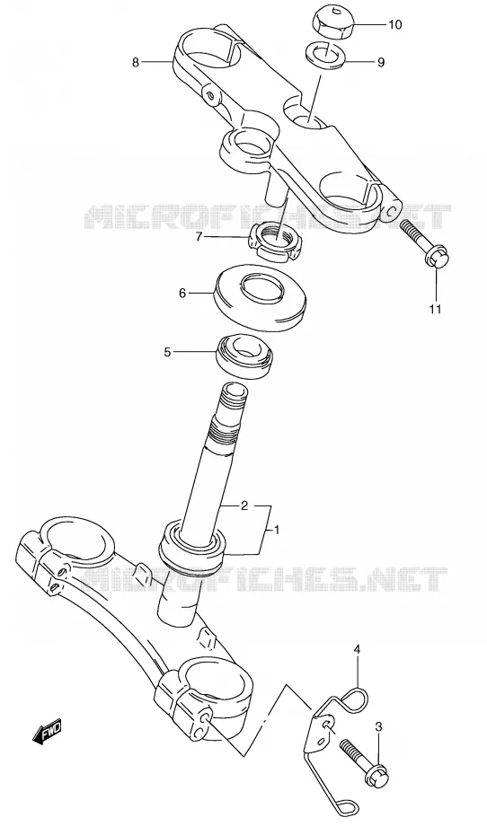 COLONNE DE DIRECTION Suzuki MOTO 250 RG 1996  RGV250T(E24)