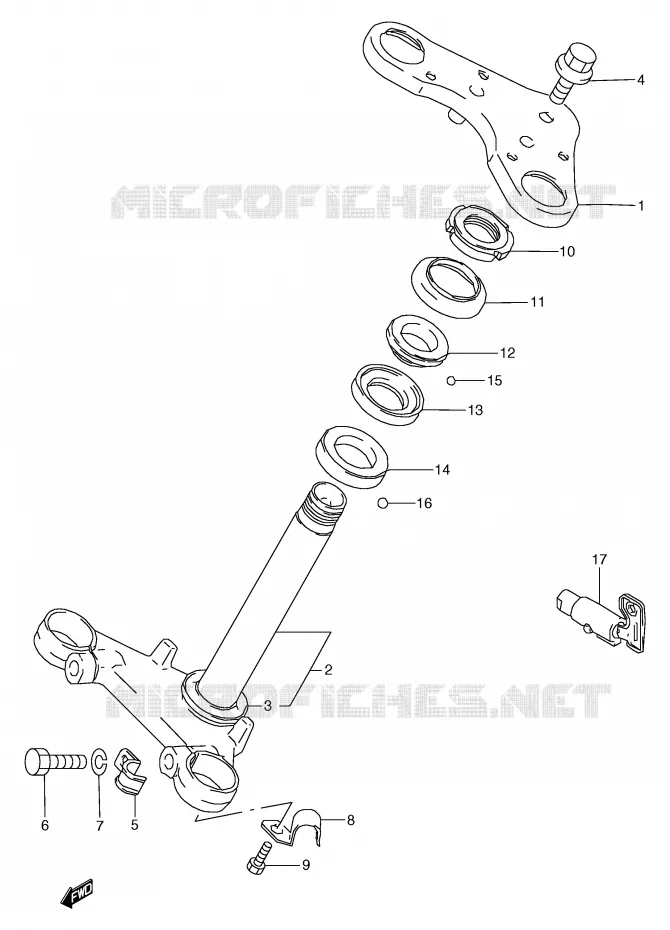 COLONNE DE DIRECTION Suzuki MOTO 80 RG 1991  RG80M(E4)