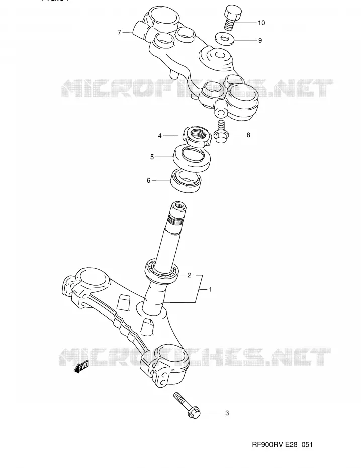 COLONNE DE DIRECTION Suzuki MOTO 900 RF 1996  RF900RT(E28)