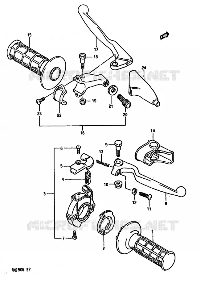 COMMODOS (MODELE K/L/M) Suzuki MOTO 250 RM 1992  RM250N(K/L/M/N)