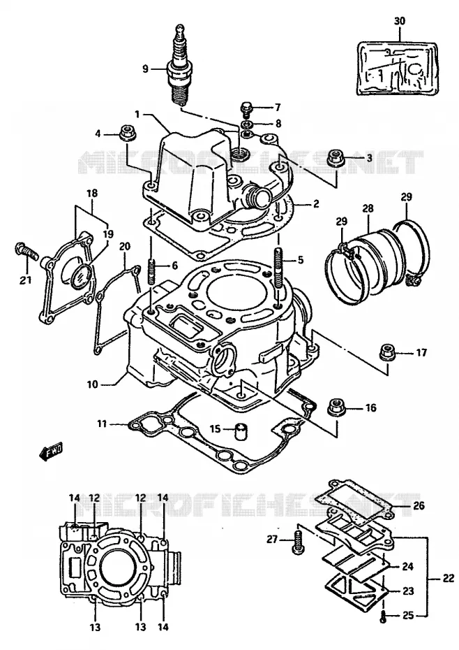 CYLINDRE (MODELE G) Suzuki MOTO 125 RM 1987  RM125H(G/H/J)