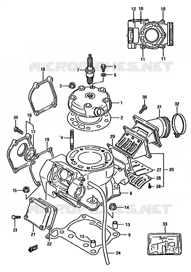 CYLINDRE (MODELE H/J) Suzuki MOTO 125 RM 1987  RM125H(G/H/J)