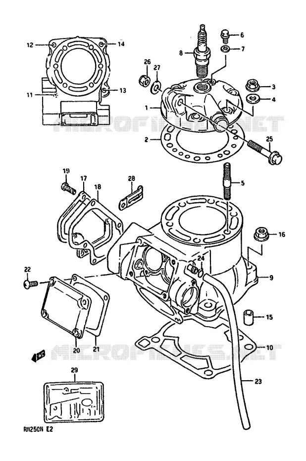 CYLINDRE (MODELE K/L) Suzuki MOTO 250 RM 1990  RM250L(K/L/M/N)