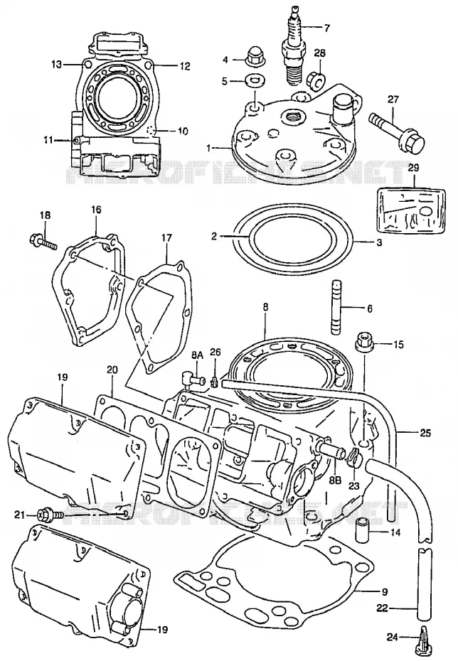 CYLINDRE (MODELE T/V/W) Suzuki MOTO 250 RM 2000  RM250Y(T/V/W/X/Y)