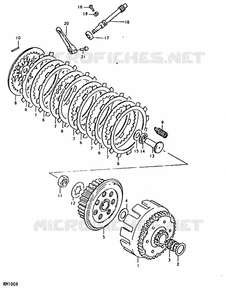 EMBRAYAGE Suzuki MOTO 100 RM 1992  RM100N(N/T/X)