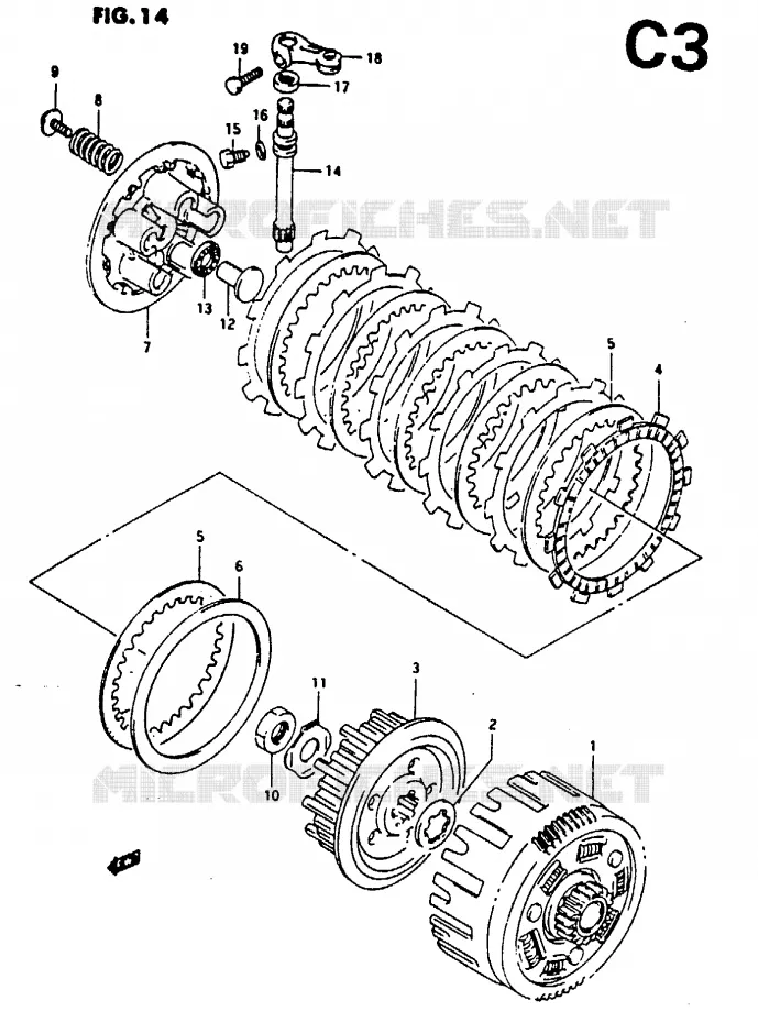 EMBRAYAGE Suzuki MOTO 125 RG 1994  RG125FUR(N/P/R)