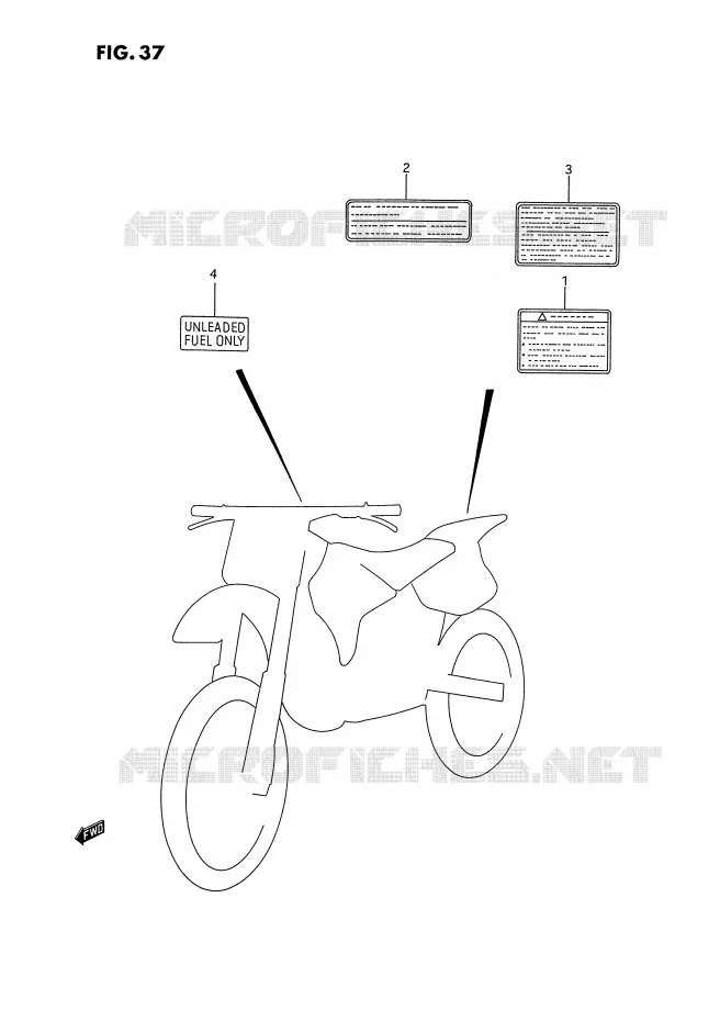 ETIQUETTE Suzuki MOTO 125 RM 1993  RM125P(E2)
