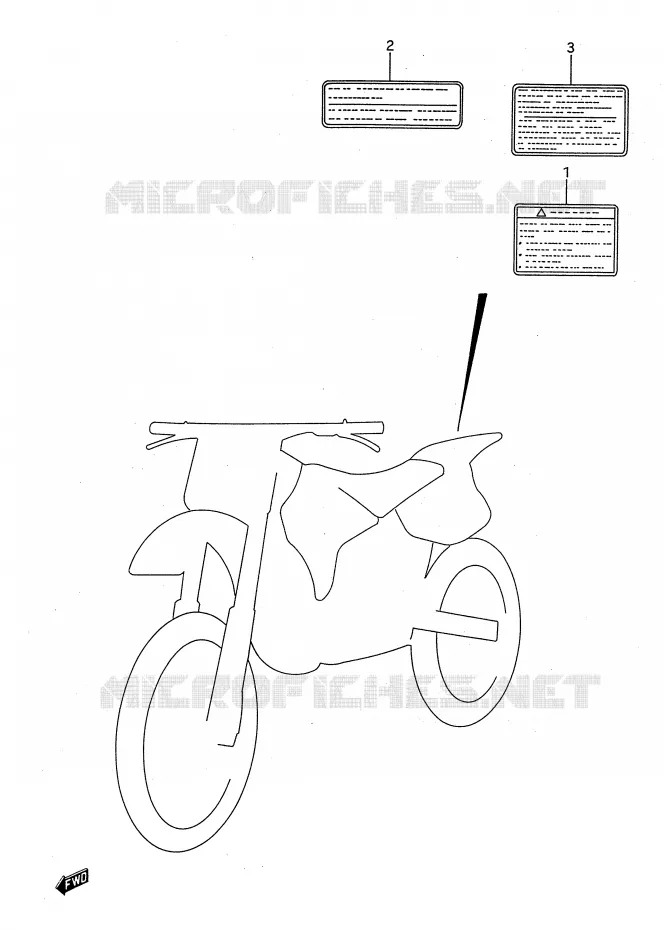 ETIQUETTE Suzuki MOTO 125 RM 1993  RM125P(E28)