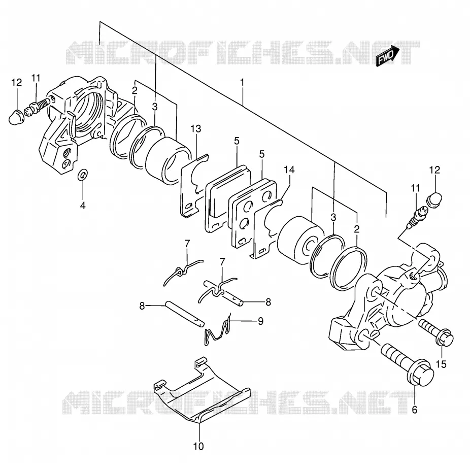 ETRIER DE FREIN ARRIERE (MODELE P/R) Suzuki MOTO 600 RF 1996  RF600RUT(E2)