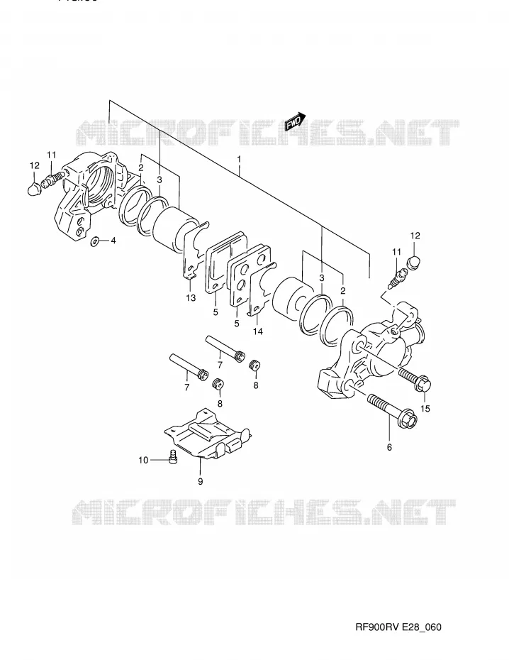 ETRIER DE FREIN ARRIERE (MODELE R/S) Suzuki MOTO 900 RF 1997  RF900RV(E28)