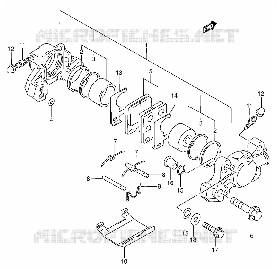 ETRIER DE FREIN ARRIERE (MODELE S) Suzuki MOTO 600 RF 1996  RF600RUT(E2)