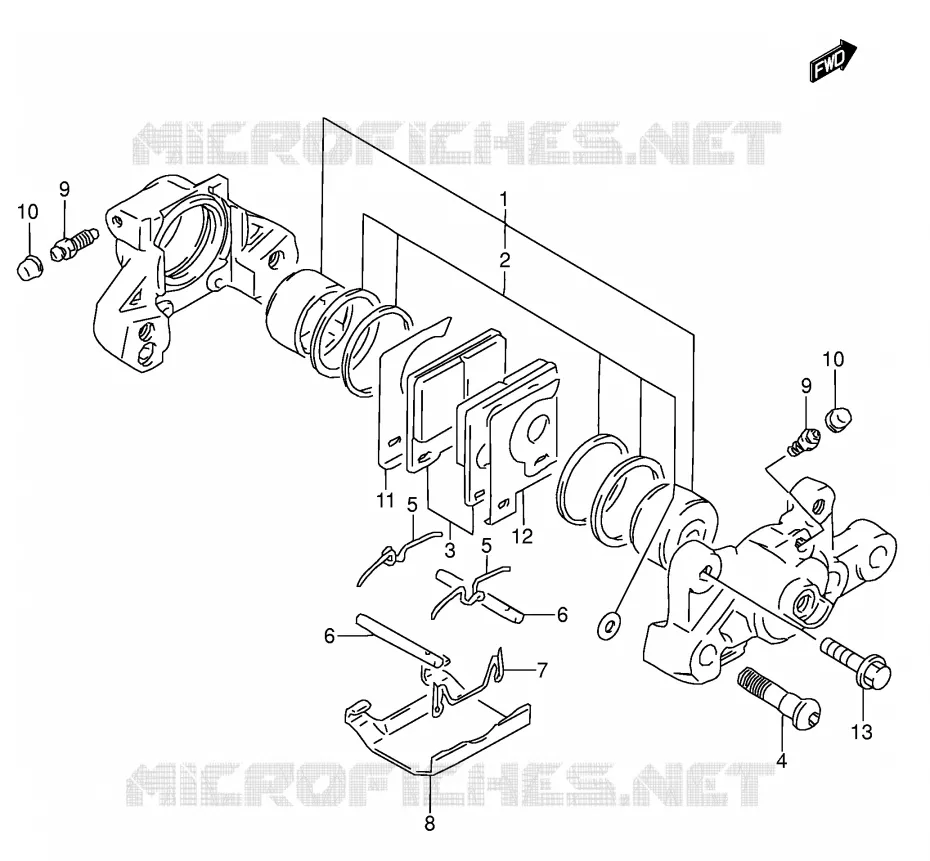 ETRIER DE FREIN ARRIERE (MODELE T/V) Suzuki MOTO 600 RF 1994  RF600RR(E2)