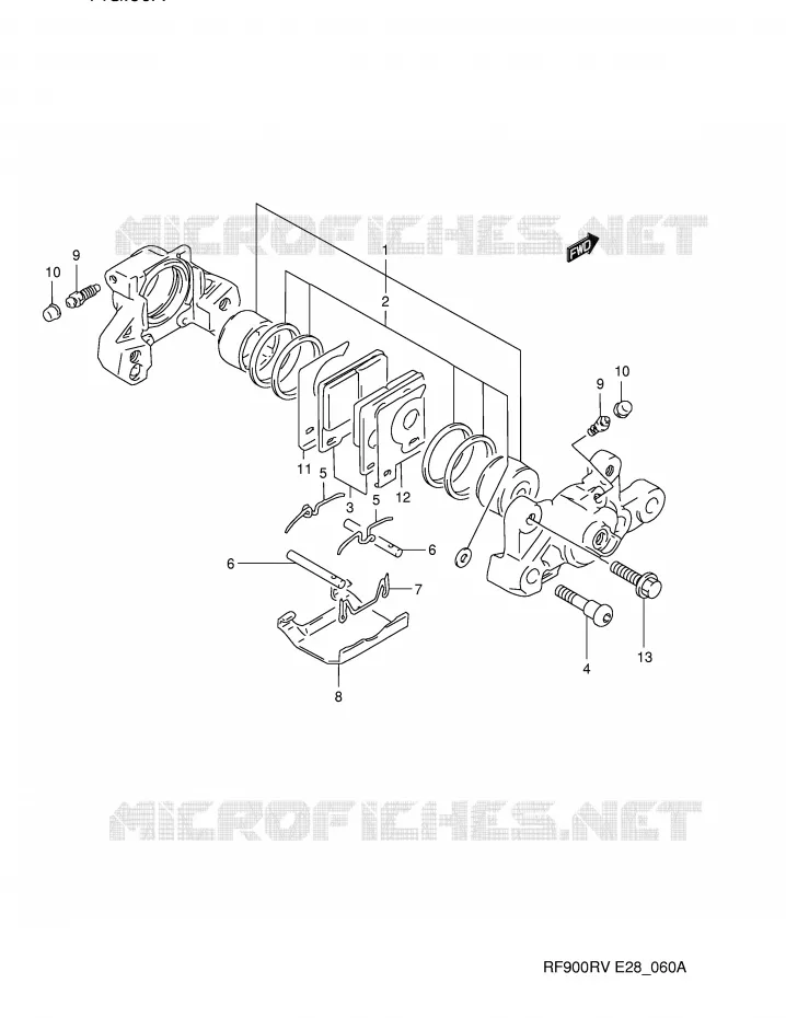ETRIER DE FREIN ARRIERE (MODELE T/V) Suzuki MOTO 900 RF 1994  RF900RR(E28)