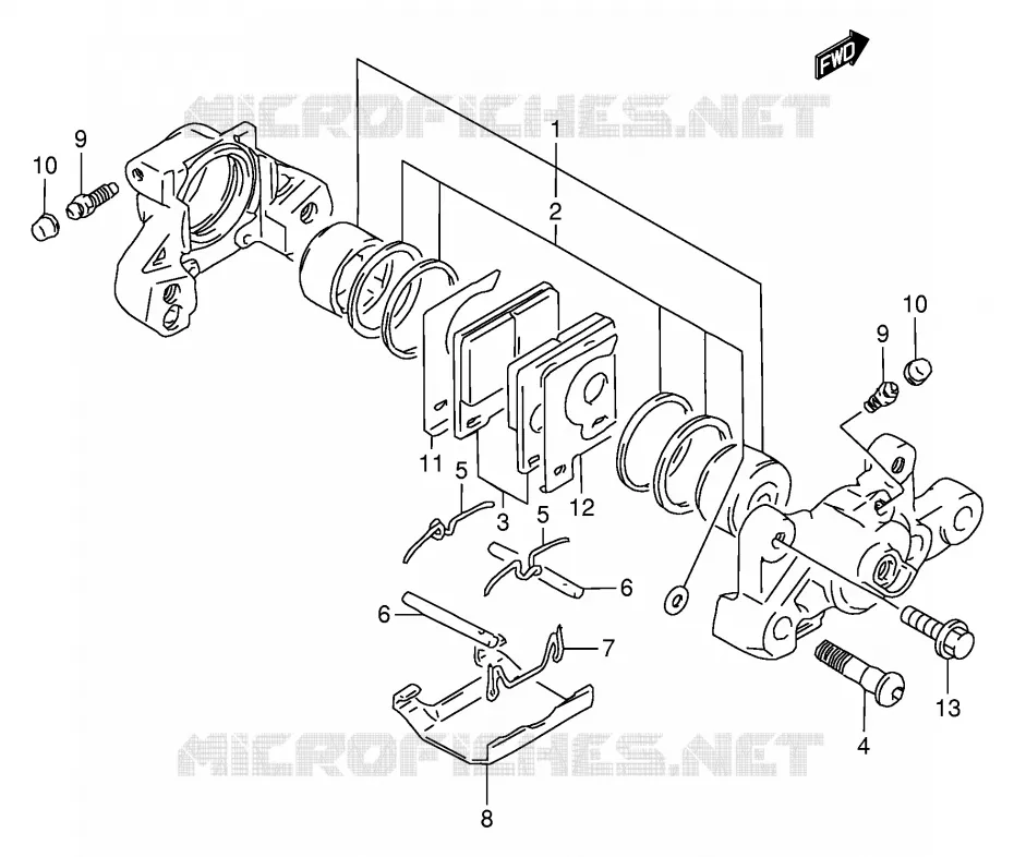 ETRIER DE FREIN ARRIERE (MODELE T/V/W) Suzuki MOTO 900 RF 1997  RF900RV(E2)