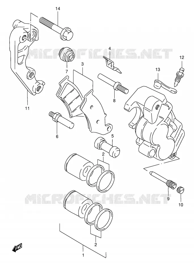 ETRIER DE FREIN AVANT Suzuki MOTO 250 RM 1999  RM250X(E3/E28)