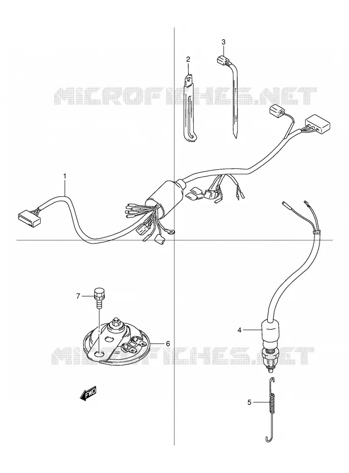 FAISCEAU ELECTRIQUE (MODELE W) Suzuki MOTO 50 PV 2000  PV50Y(E15)