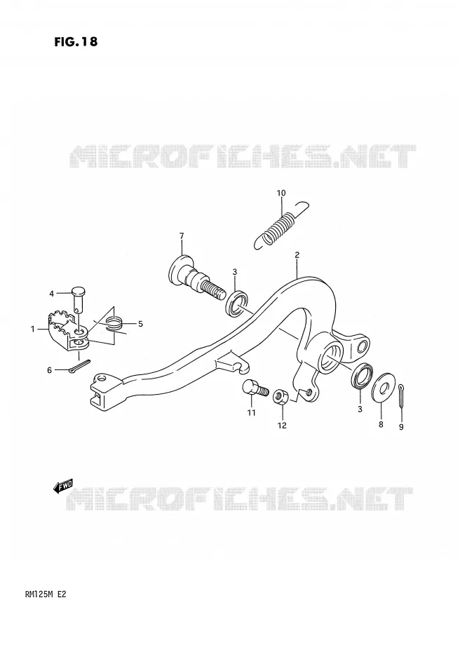 FREIN ARRIERE Suzuki MOTO 125 RM 1990  RM125L(E2)