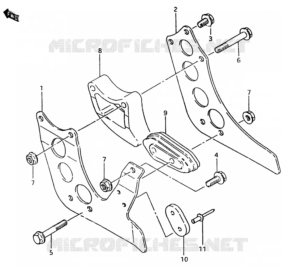 GUIDE CHAINE (MODELE D) Suzuki MOTO 500 RM 1984  RM500E(D/E)