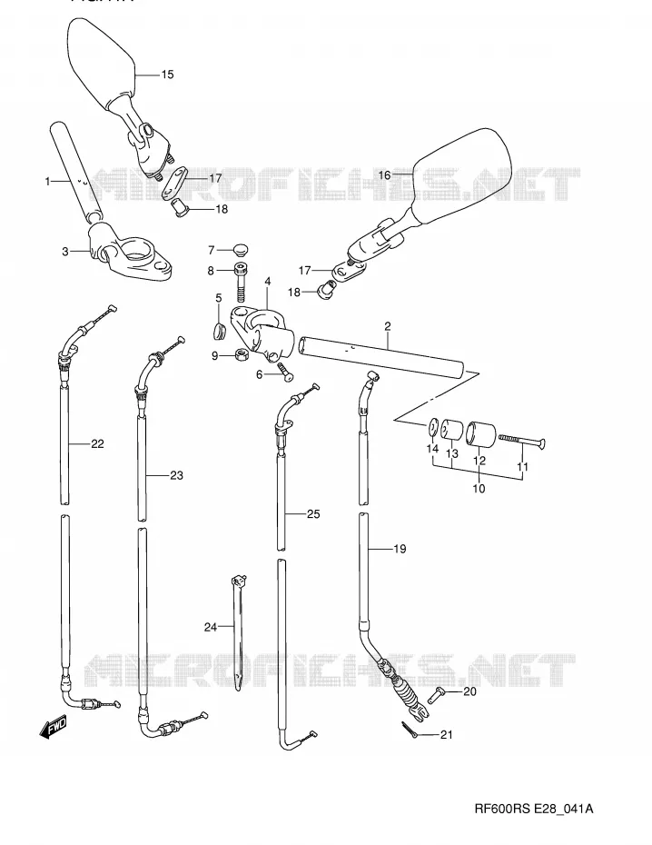 GUIDON (MODELE R/S) Suzuki MOTO 600 RF 1994  RF600RR(E28)