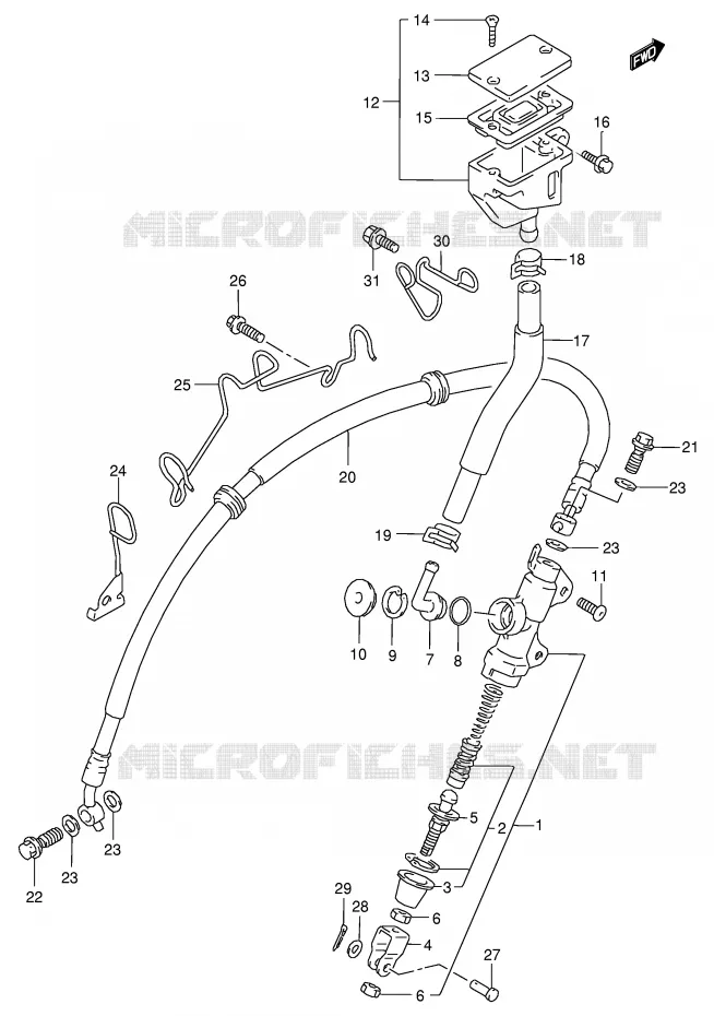MAITRE CYLINDRE ARRIERE Suzuki MOTO 125 RG 1992  RG125FUN(E18)