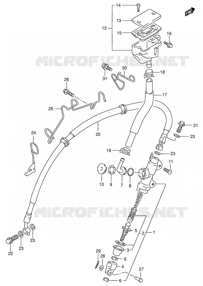 MAITRE CYLINDRE ARRIERE Suzuki MOTO 125 RG 1999  RG125FX(E6)