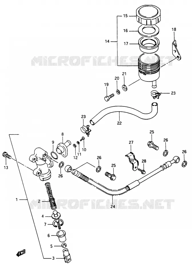 MAITRE CYLINDRE ARRIERE Suzuki MOTO 250 RG 1986  RG250FG(G/H)
